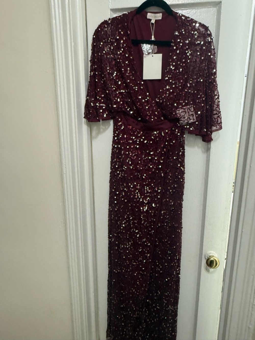 ASOS Sequin Burgundy Maxi Dress